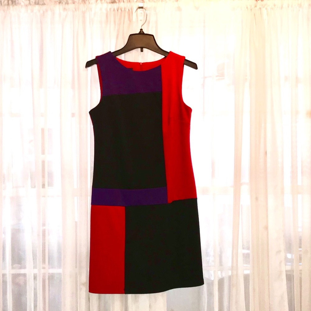 AGB Sheath Dress Red,Purple,Black sz 6